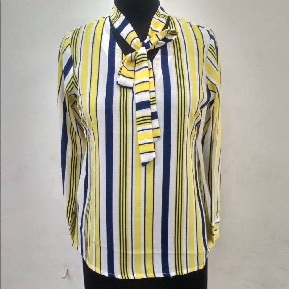 Formal top in stripes